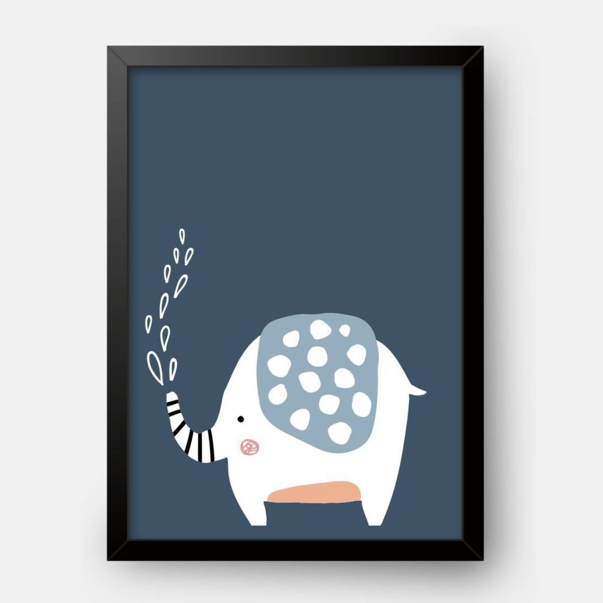 Quadro Infantil Elefante Chafariz azul