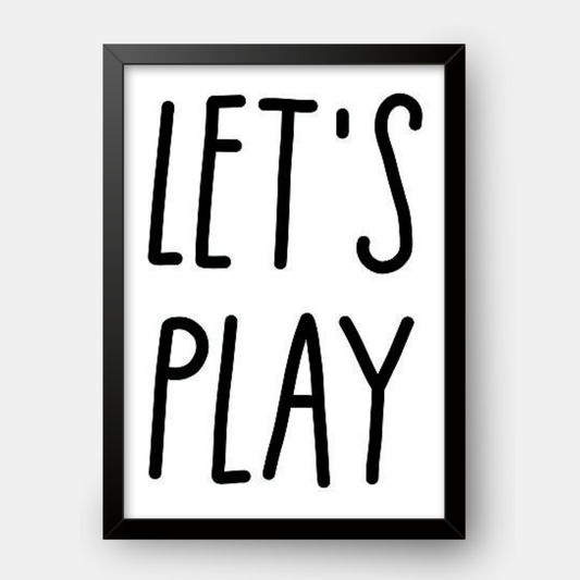Quadro Infantil Lets Play preto