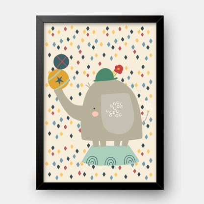Quadro Infantil Elefante malabarista