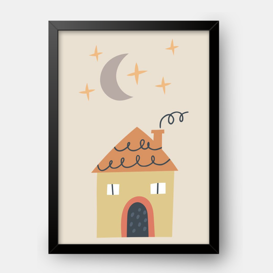 Quadro Infantil Noite em casa