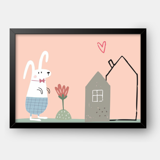 Quadro Infantil Casa do coelho