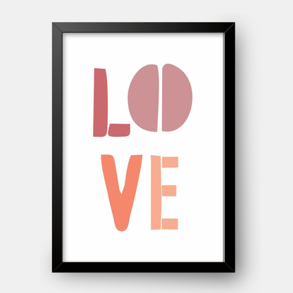 Quadro Infantil Love rosa