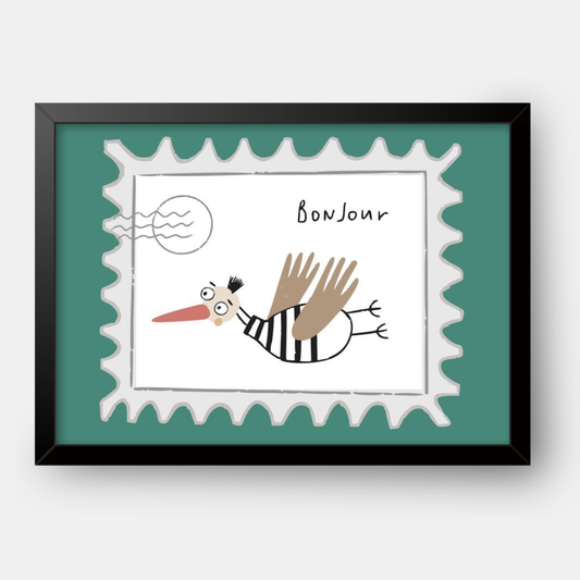 Quadro Infantil Bonjour