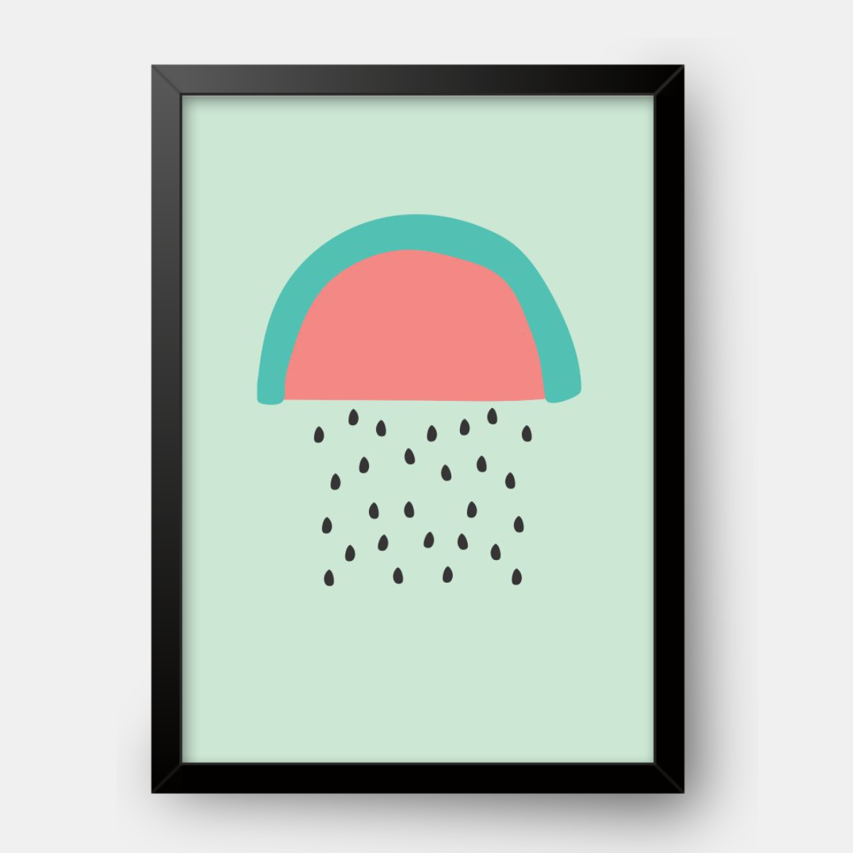 Quadro Infantil Chuva de Melancia azul