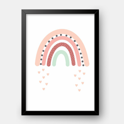 Quadro Infantil Arco Íris Rosa