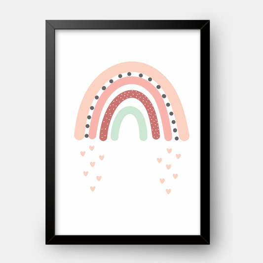 Quadro Infantil Arco Íris Rosa