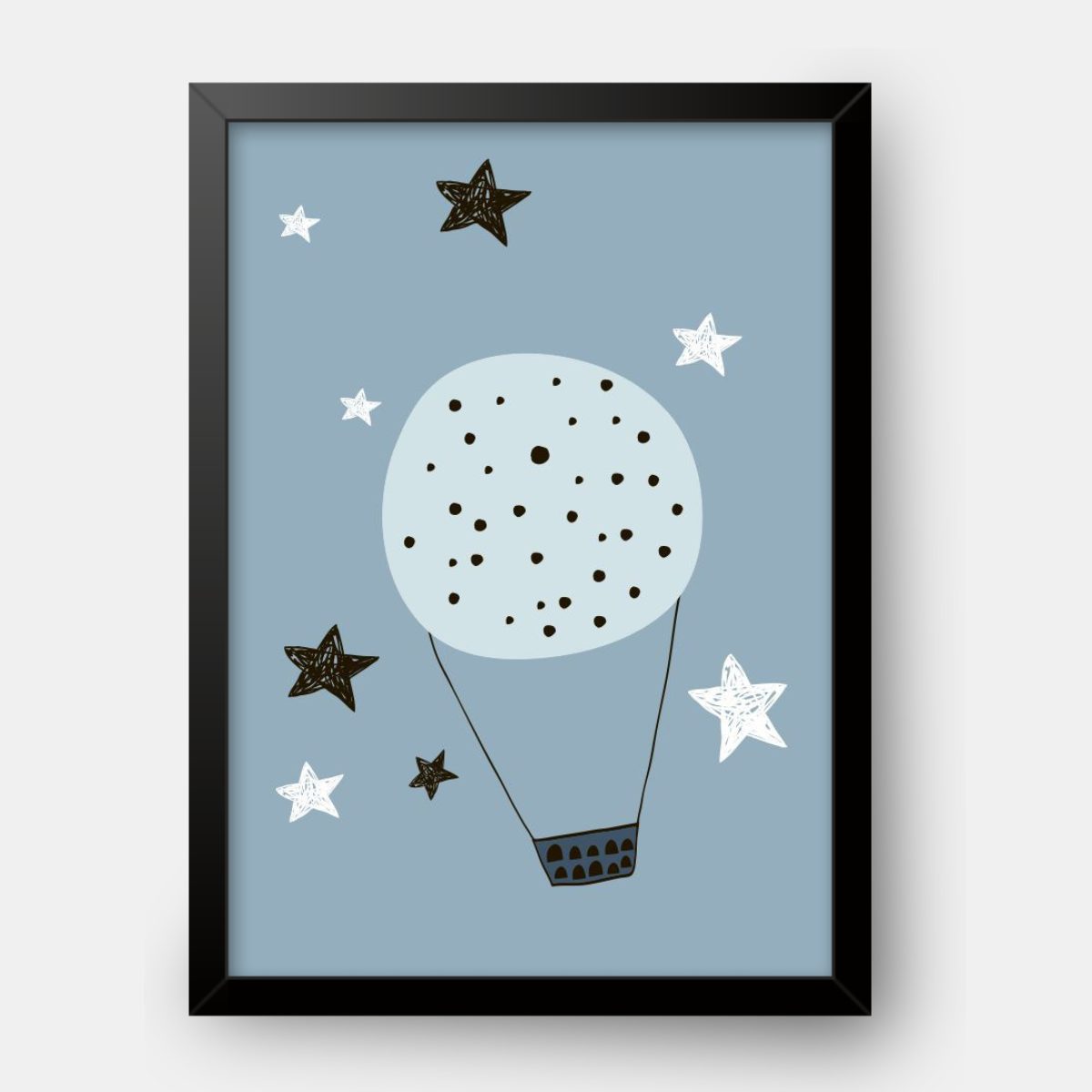 Quadro Infantil Balão Estrelado azul