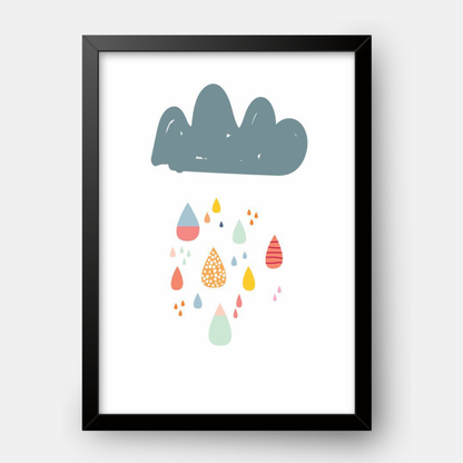 Quadro Infantil chuva colorida