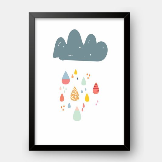 Quadro Infantil chuva colorida