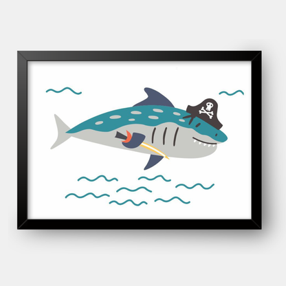 Quadro Infantil Tubarão pirata