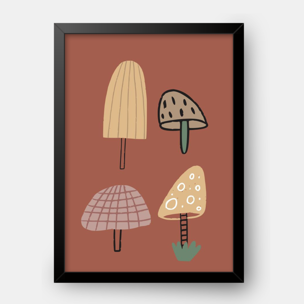 Quadro Infantil Cogumelos