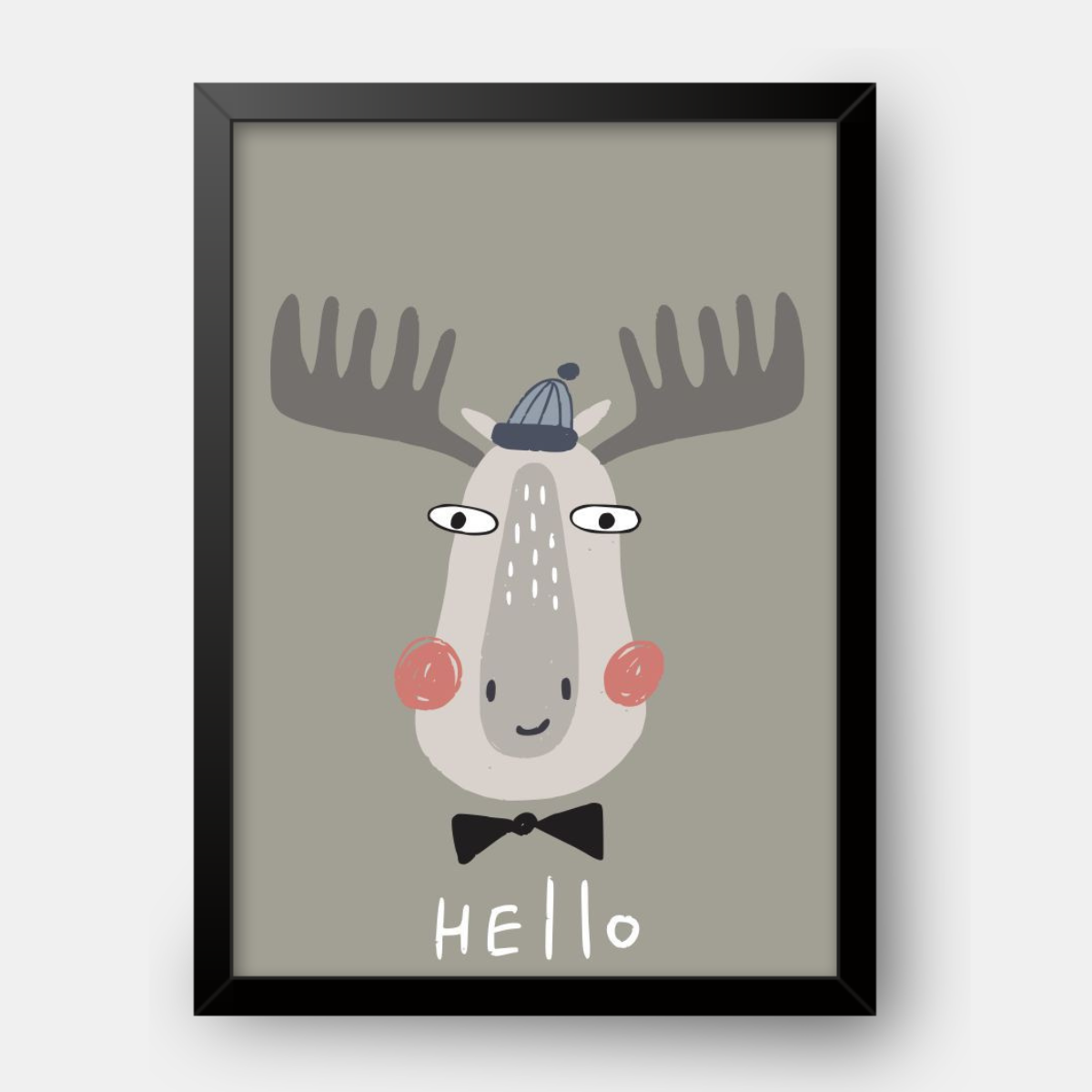 Quadro Infantil Alce - Hello