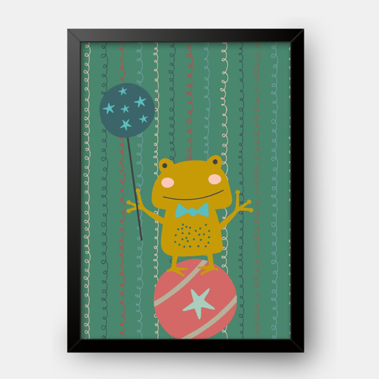 Quadro Infantil Sapo malabarista