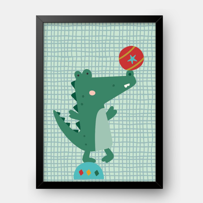Quadro Infantil Jacaré malabarista