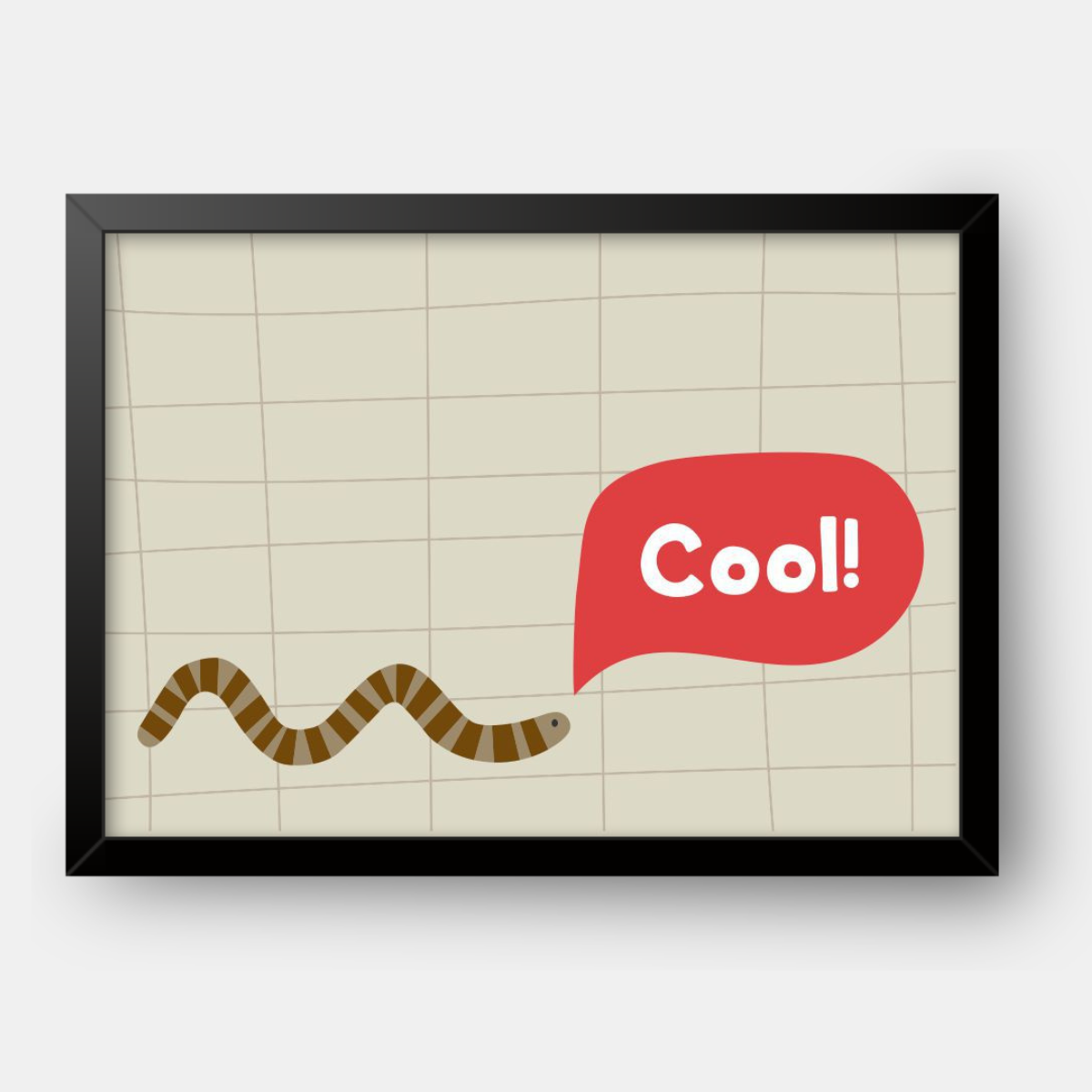 Quadro Infantil minhoca cool
