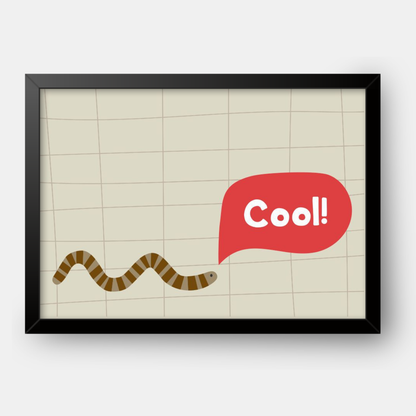 Quadro Infantil minhoca cool