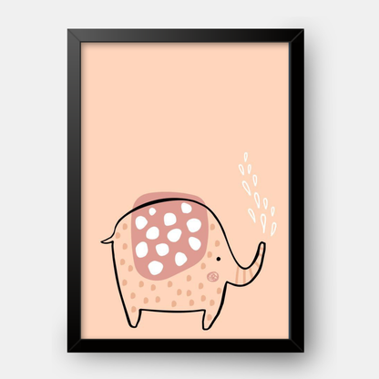Quadro Infantil Elefante Chafariz rosa
