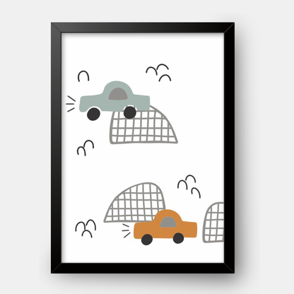 Quadro Infantil Carros Montanhas