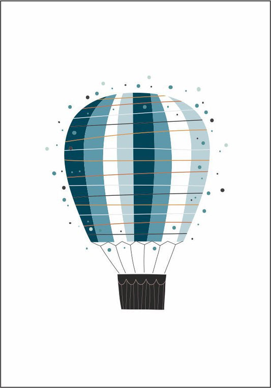 Quadro Infantil Balão Bolinhas Azul