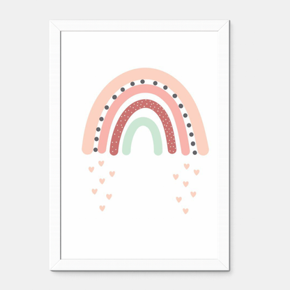 Quadro Infantil Arco Íris Rosa