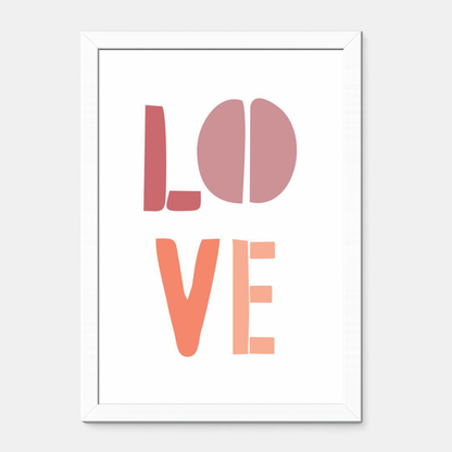 Quadro Infantil Love rosa