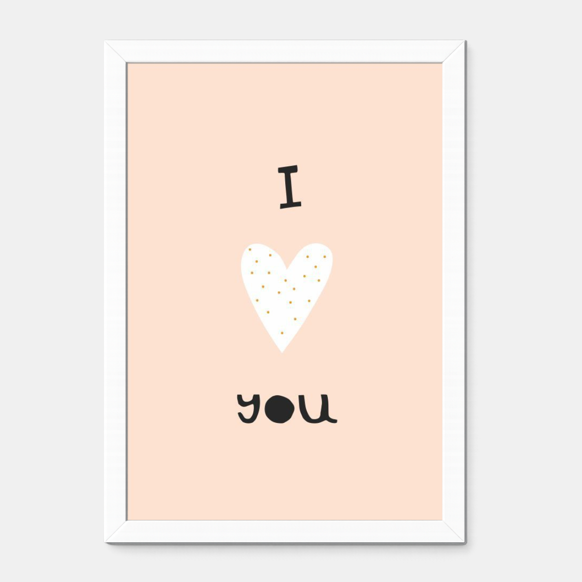 Quadro Infantil I Love You rosa