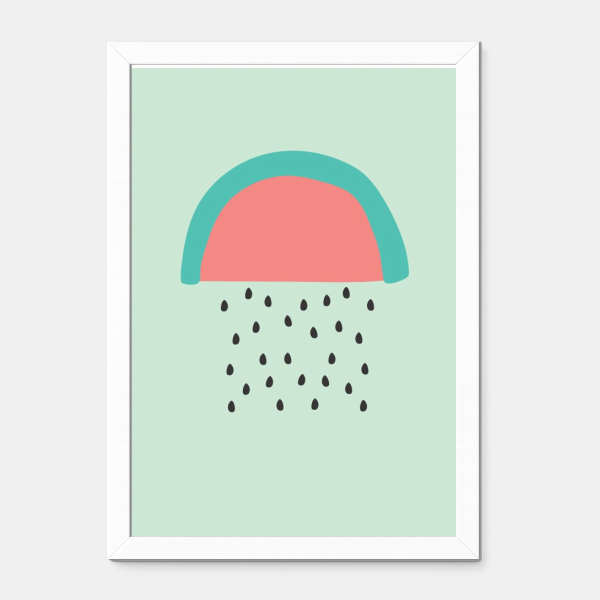Quadro Infantil Chuva de Melancia azul