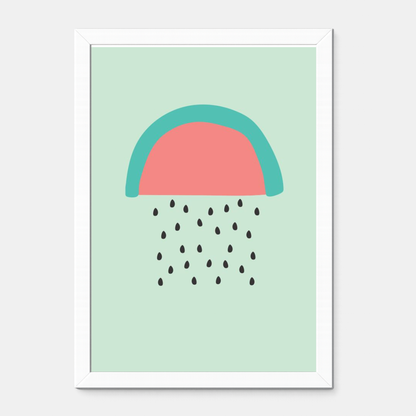 Quadro Infantil Chuva de Melancia azul