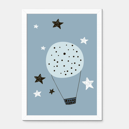 Quadro Infantil Balão Estrelado azul