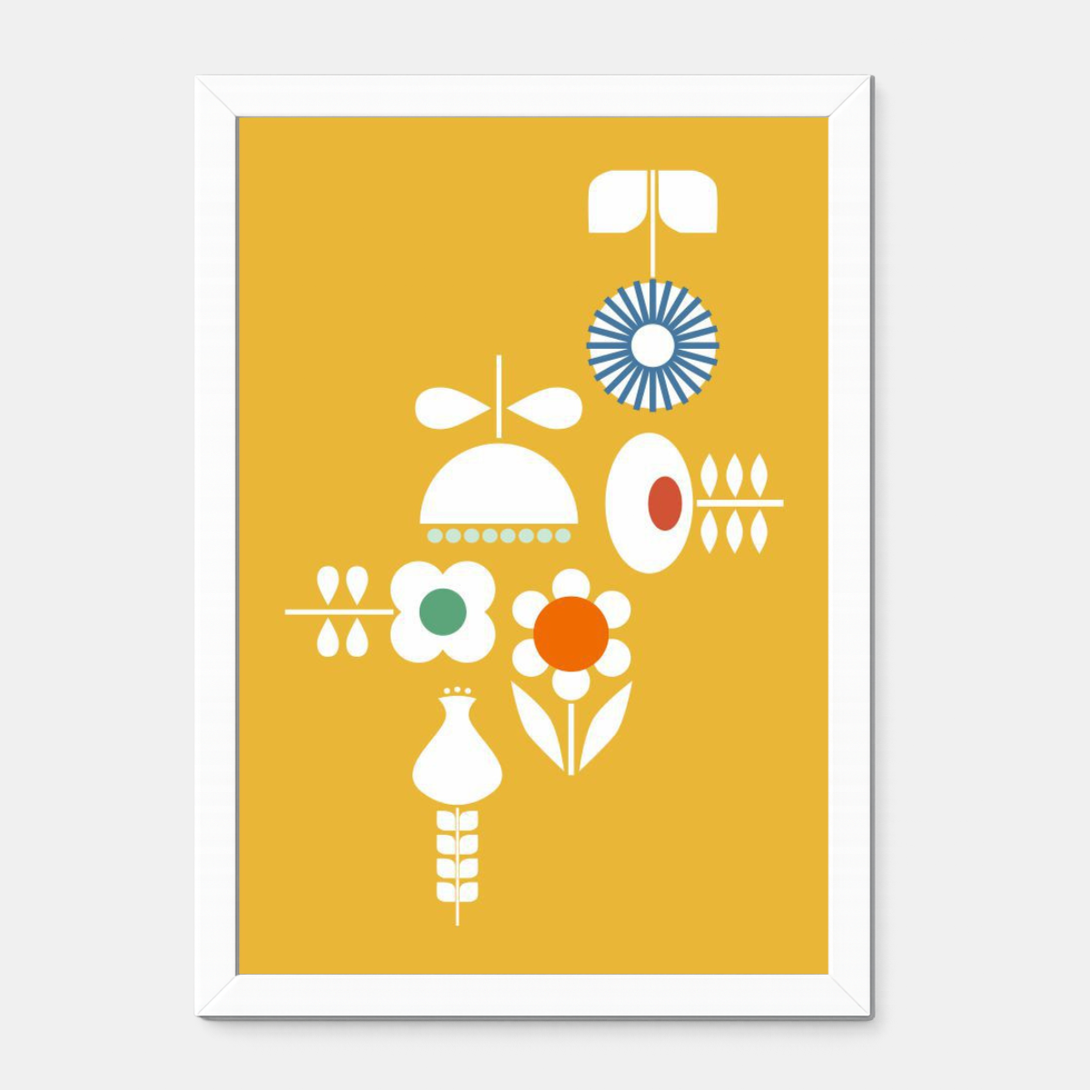 Quadro Infantil Flores amarelo