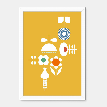Quadro Infantil Flores amarelo