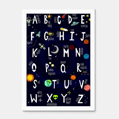 Quadro Infantil ABC ilustrado