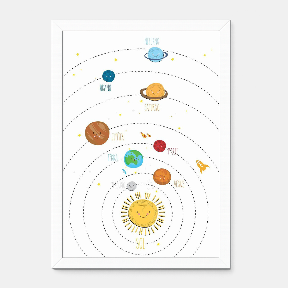 Quadro Infantil Sistema Solar