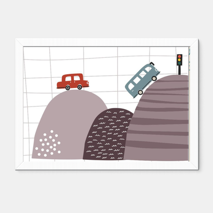 Quadro Infantil Carros na montanha