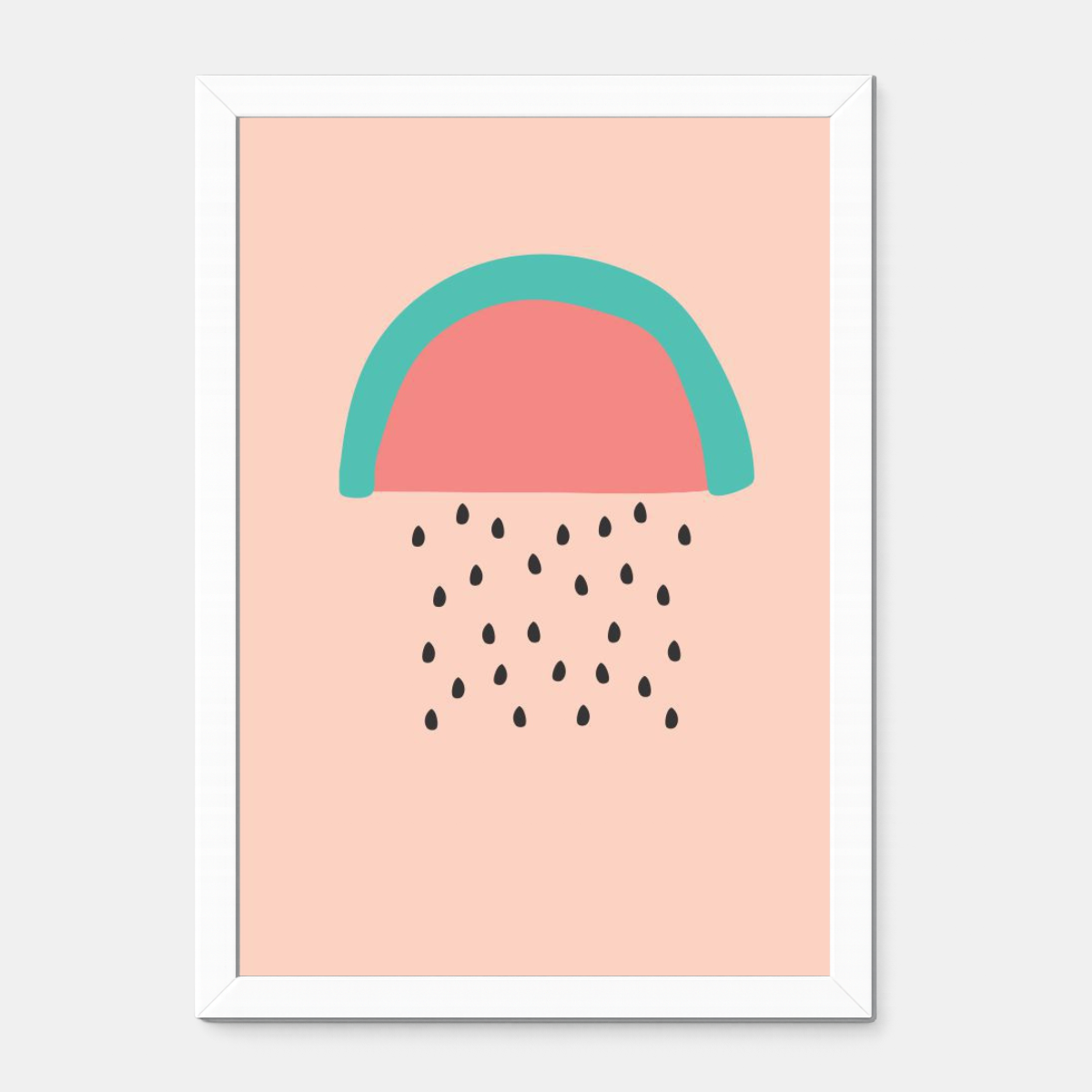 Quadro Infantil Chuva de Melancia rosa