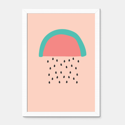 Quadro Infantil Chuva de Melancia rosa