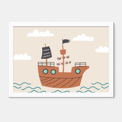 Quadro Infantil Navio pirata