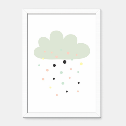 Quadro Infantil Chuva de Bolinhas