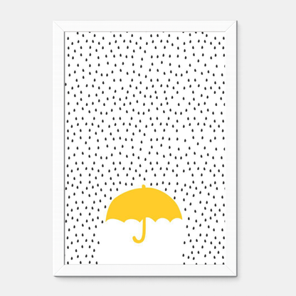Quadro Infantil Guarda Chuva Amarelo