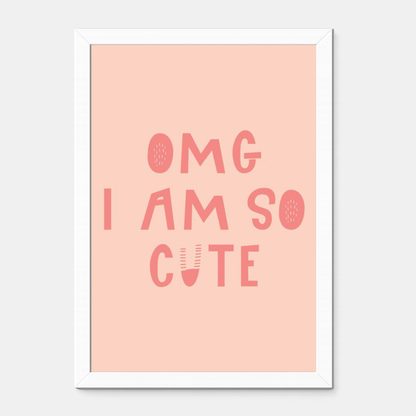 Quadro Infantil OMG I'm so Cute rosa