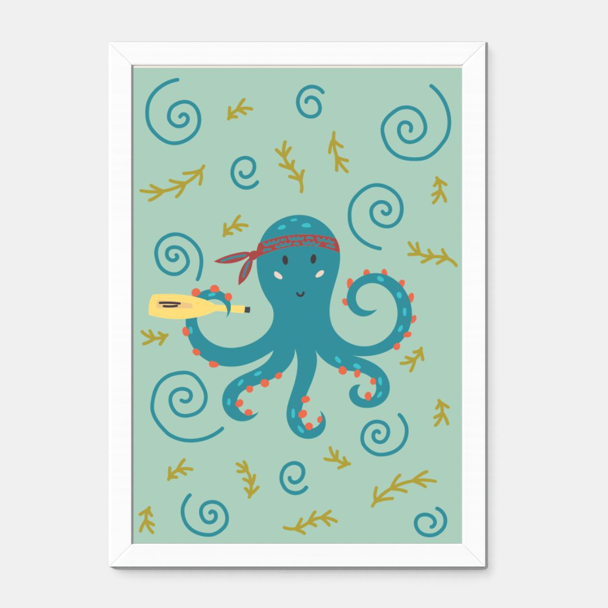 Quadro Infantil Polvo azul