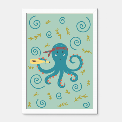 Quadro Infantil Polvo azul