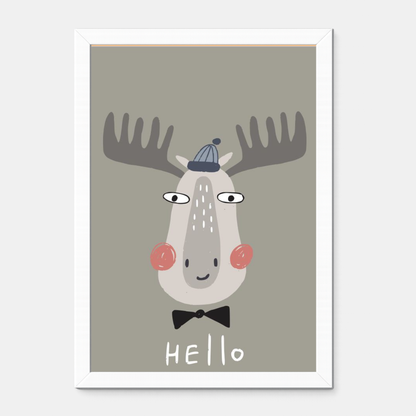 Quadro Infantil Alce - Hello