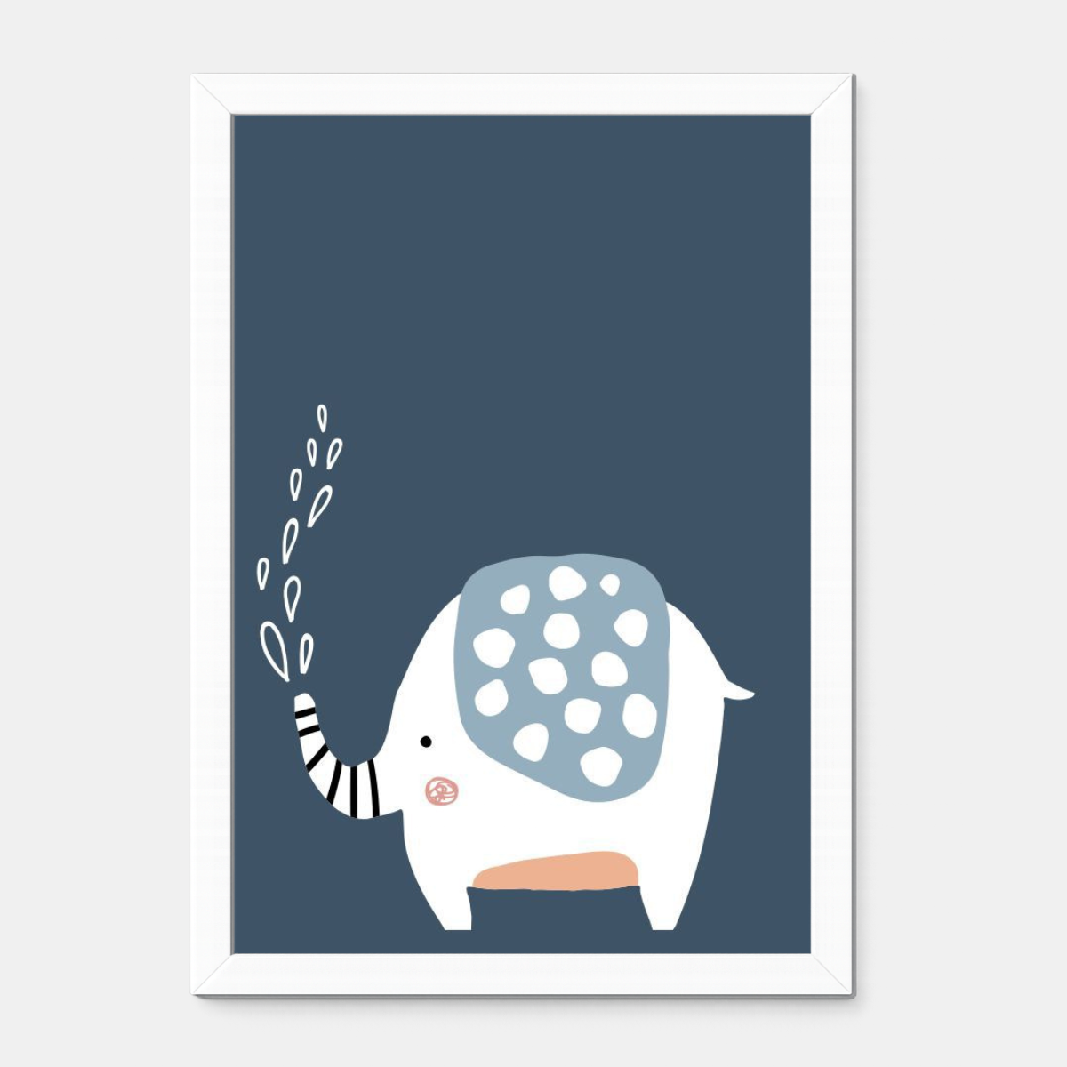 Quadro Infantil Elefante Chafariz azul