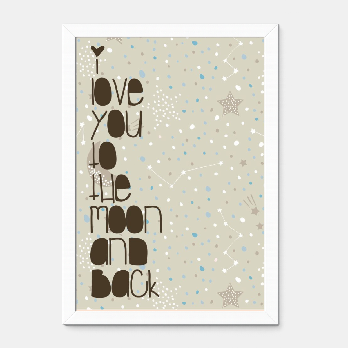 Quadro Infantil I love you to the moon and back