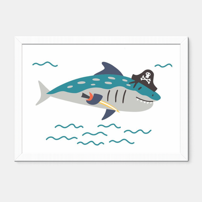Quadro Infantil Tubarão pirata