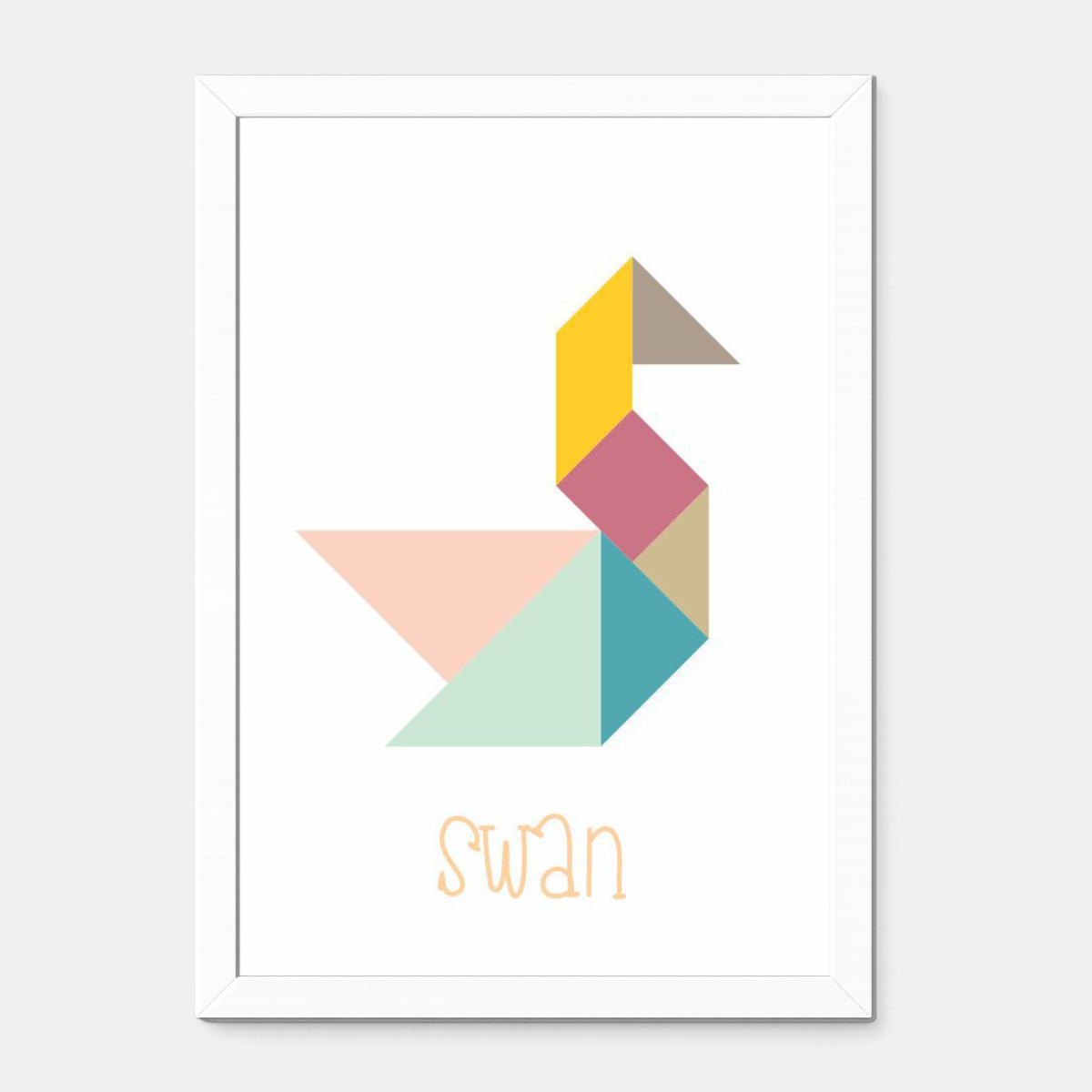 Quadro Infantil Dobradura Cisne