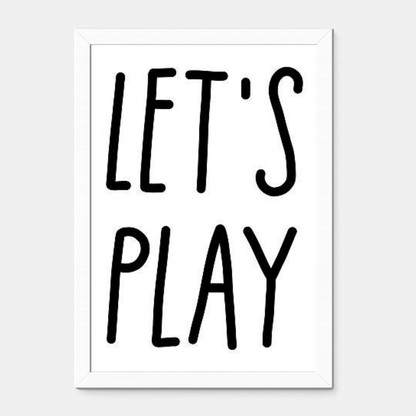 Quadro Infantil Lets Play preto