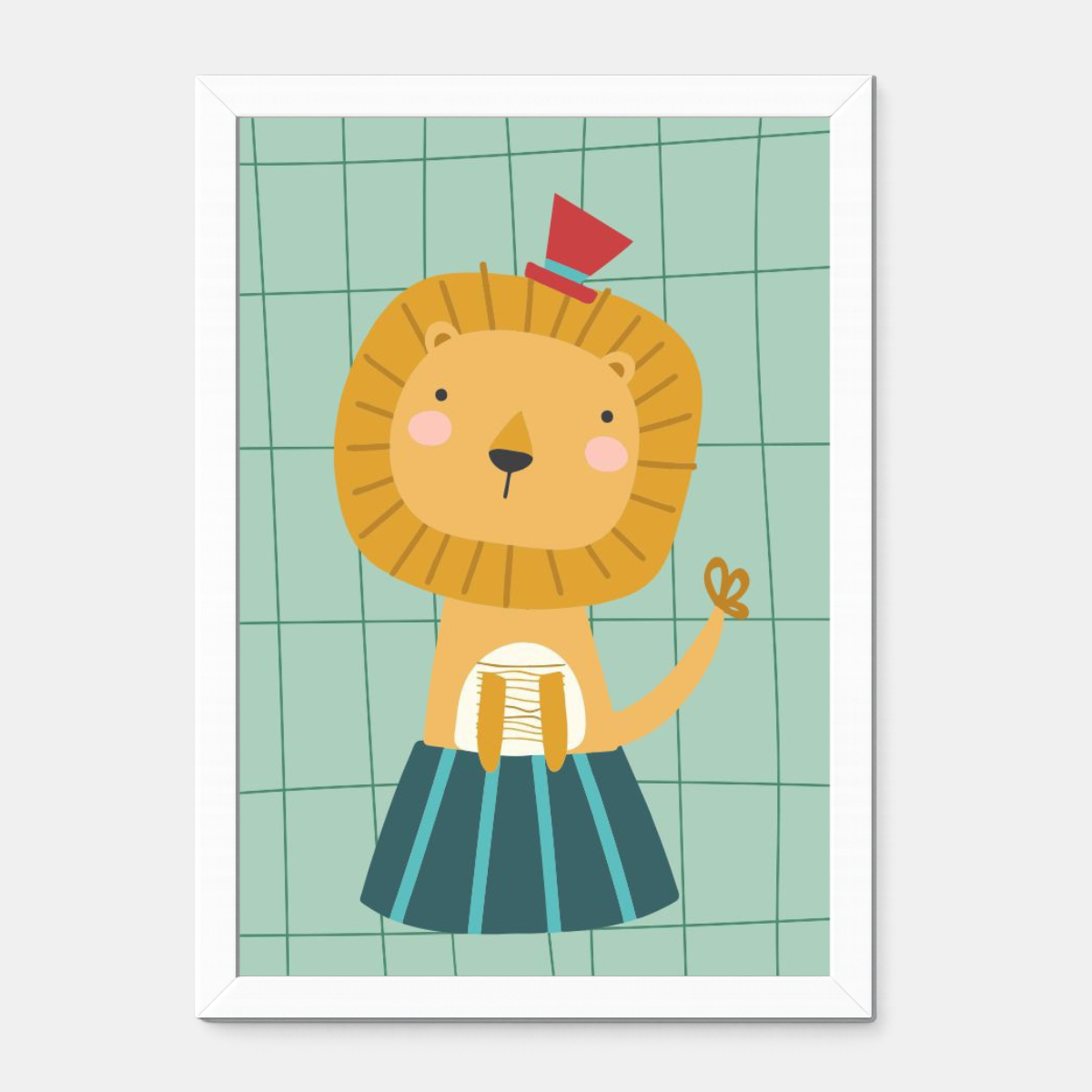 Quadro Infantil Leão de cartola