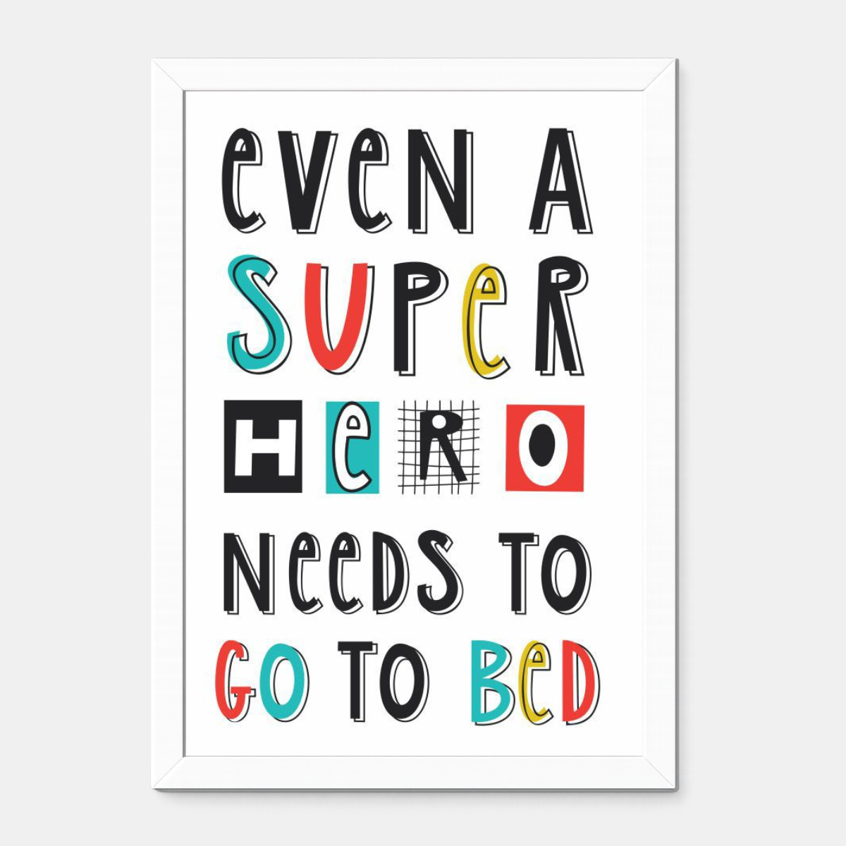 Quadro Infantil Even a Super Hero Needs to Go to Bed